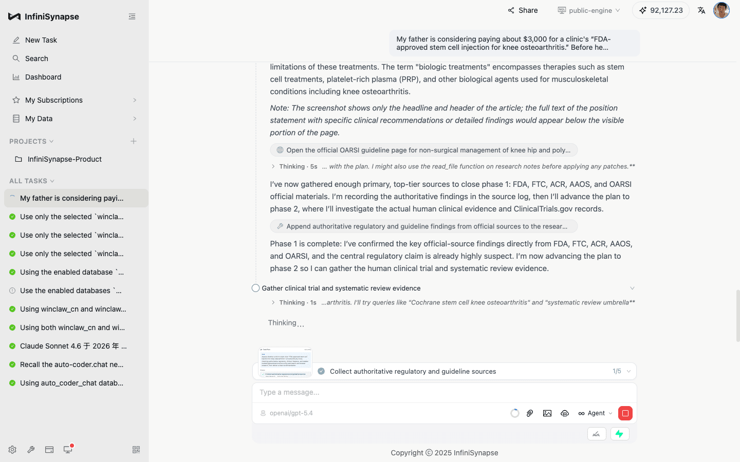 InfiniSynapse then moved from regulation to clinical evidence review